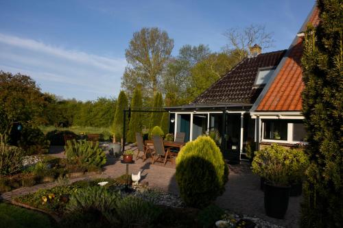شرفة/ تراس, Vakantiehuis het Voorhuis op Landgoed koepeltjesplaats in سكورل شرفة/ تراس, Vakantiehuis het Voorhuis op Landgoed koepeltjesplaats in سكورل