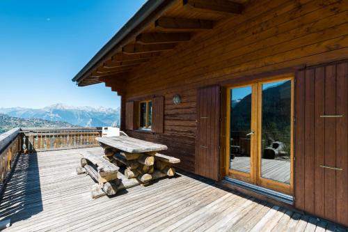 Balcony/terrace, Aeolus MOUNTAIN & QUIET chalet 12 pers by Alpvision Residences in Clebes Balcony/terrace, Aeolus MOUNTAIN & QUIET chalet 12 pers by Alpvision Residences in Clebes