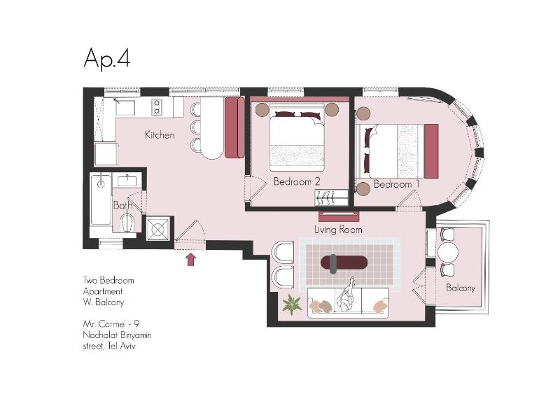 Two-Bedroom Apartment with Balcony image 1