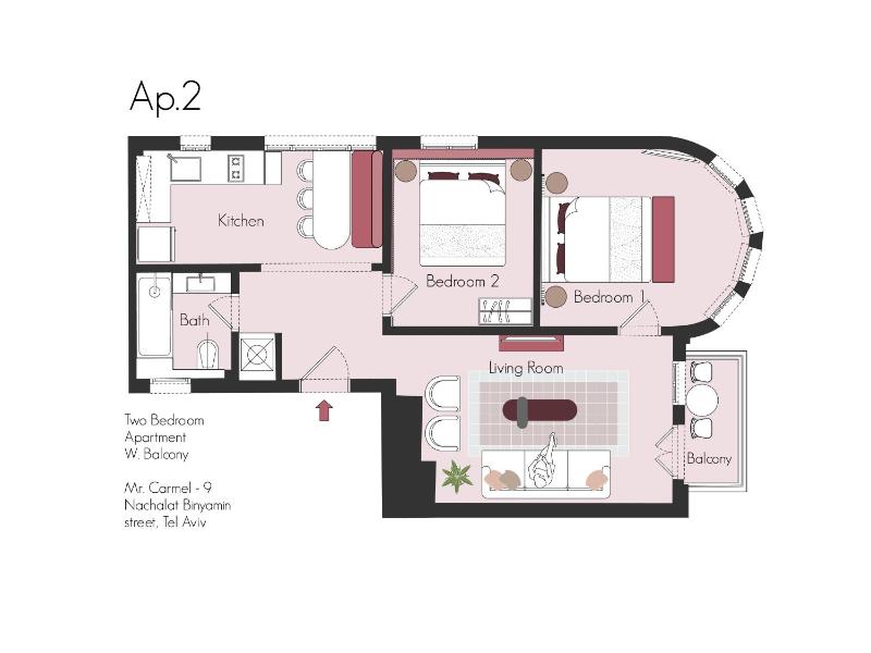 Two-Bedroom Apartment with Balcony image 2