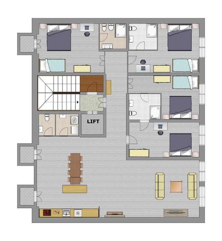 Four-Bedroom Apartment with Balcony  image 3