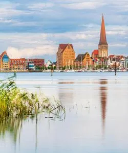 A beautiful view of Rostock serviced by Rostock-Laage Airport
