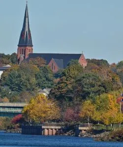 A beautiful view of Bangor serviced by Bangor International Airport