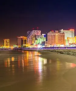 A beautiful view of Atlantic City serviced by Atlantic City International Airport