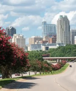 A beautiful view of Raleigh serviced by Raleigh-Durham International Airport