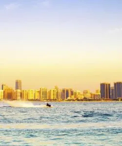 A beautiful view of Abu Dhabi serviced by Abu Dhabi International Airport