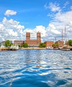 Csodás kilátás Oslo városára, Sandefjord (Torp) repülőtér közelében