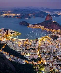 A beautiful view of Rio de Janeiro serviced by Rio de Janeiro/Galeao International Airport