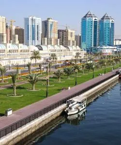 A beautiful view of Sharjah serviced by Sharjah International Airport
