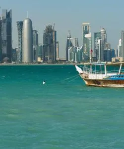 A beautiful view of Doha serviced by Hamad International Airport