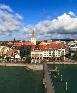 A beautiful view of Friedrichshafen serviced by Friedrichshafen Airport