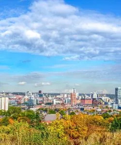 A beautiful view of Leeds serviced by Leeds Bradford International Airport