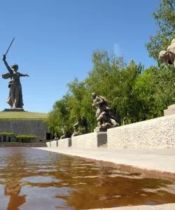 Красивый вид города Волгоград; город обслуживается аэропортом Международный аэропорт Волгоград Гумрак