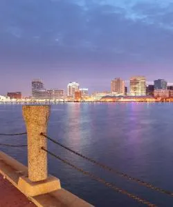 A beautiful view of Norfolk serviced by Norfolk International Airport