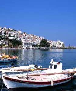 A beautiful view of Skopelos Town – a popular city among our users