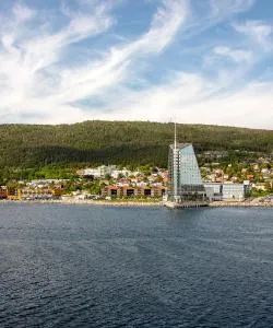 A beautiful view of Molde serviced by "Molde Airport, Årø"