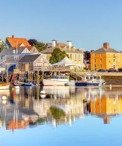 Una bonita panorámica de Portsmouth, que queda cerca de Aeropuerto de Pease International Tradeport