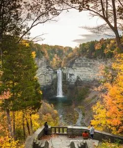 A beautiful view of Ithaca serviced by Ithaca Tompkins Regional Airport