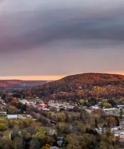 A beautiful view of Binghamton serviced by Greater Binghamton (Edwin A. Link Field).