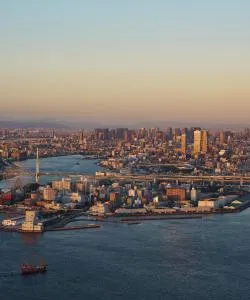 Krásny pohľad na mesto Osaka