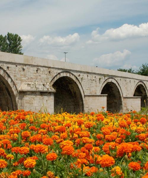 A beautiful view of Skopje serviced by Skopje International Airport.