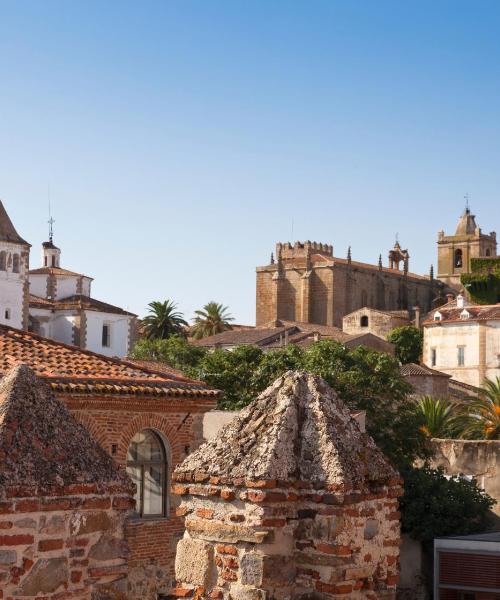 Uma bela vista de Cáceres