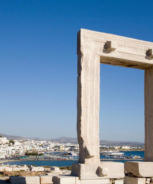 A beautiful view of Naxos Chora serviced by Naxos Island National Airport.