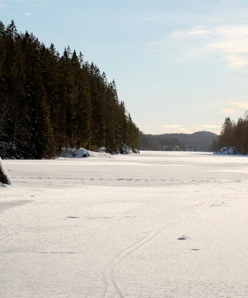 Krásny pohľad na mesto Ski