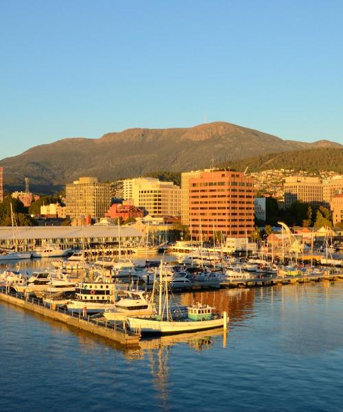 A beautiful view of Hobart serviced by Hobart International Airport