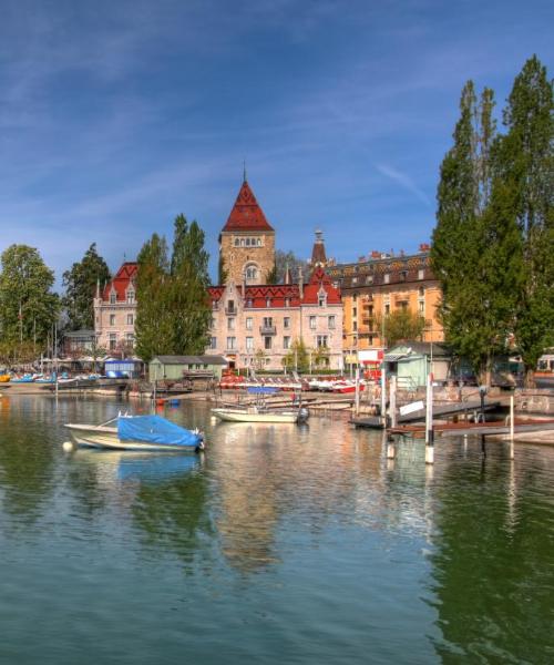 Ein schöner Blick auf Lausanne