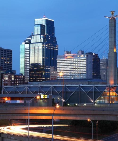 Kaunis vaade linnale Kansas City, mida teenindab Kansas City rahvusvaheline lennujaam