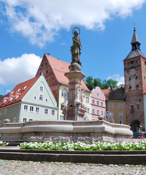 Kaunis näkymä kaupunkiin Landsberg am Lech