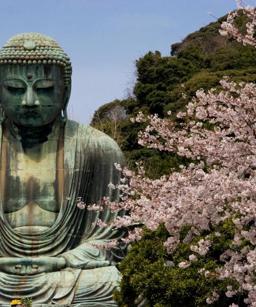 Krásný pohled na město Kamakura