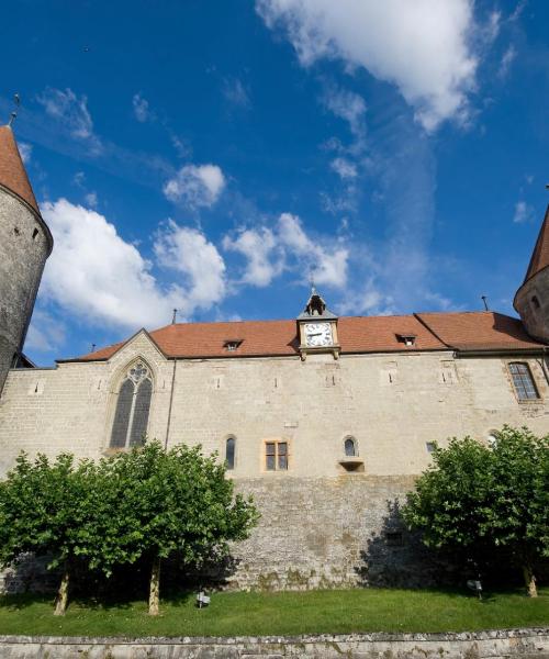 Krásný pohled na město Yverdon-les-Bains