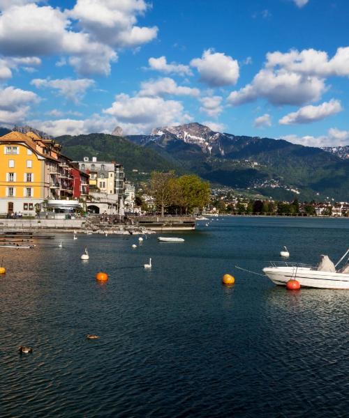 Krásný pohled na město Vevey