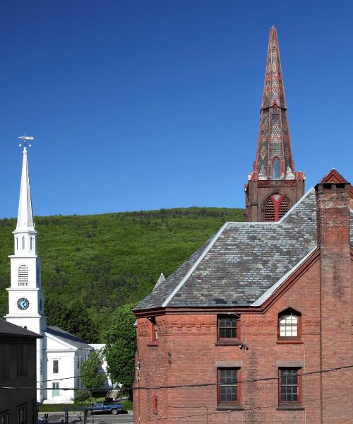 Krásný pohled na město Brattleboro