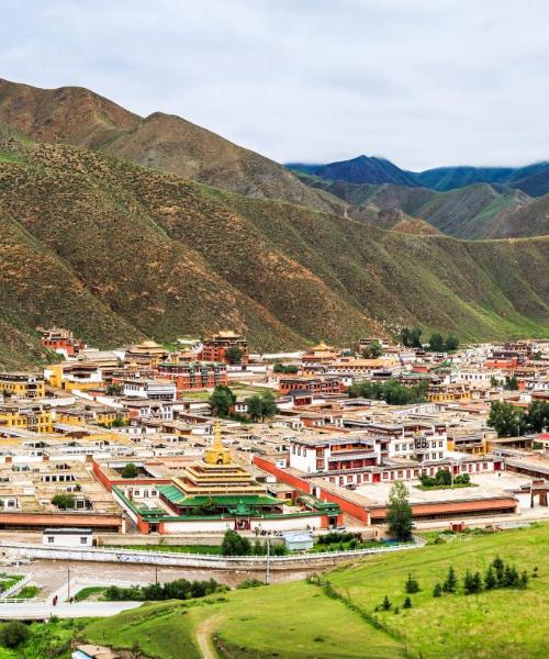 Uma bela vista de Xiahe