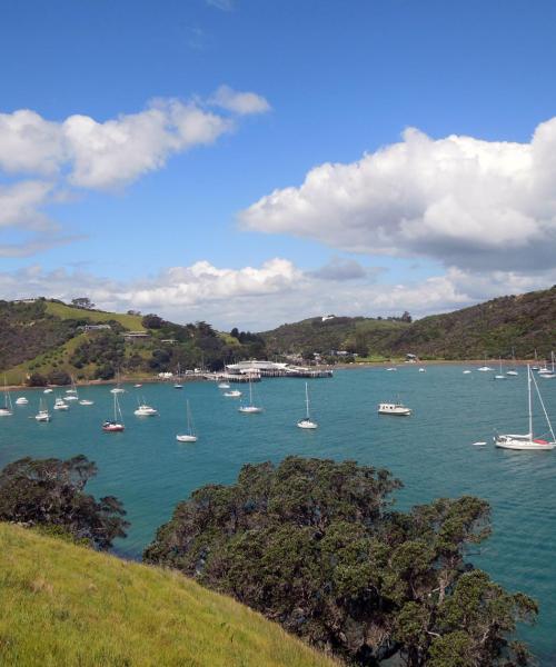 A beautiful view of Matiatia Bay.