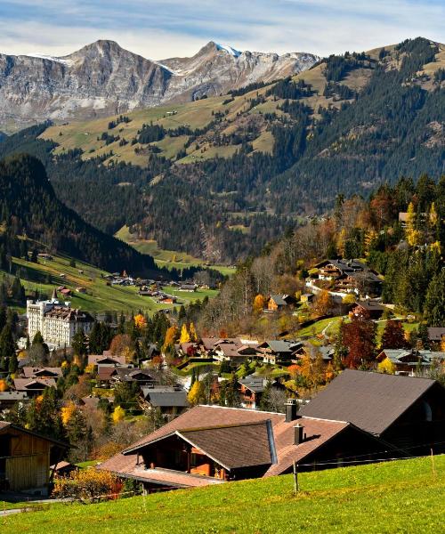 Piękny widok na miasto Gstaad