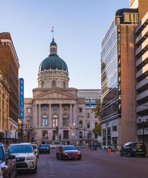 A beautiful view of Indianapolis serviced by Indianapolis International Airport.