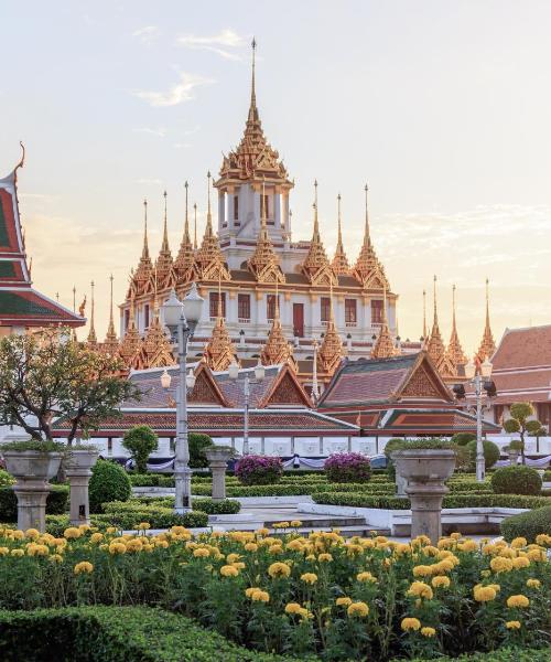 A beautiful view of Bangkok serviced by Suvarnabhumi Airport.