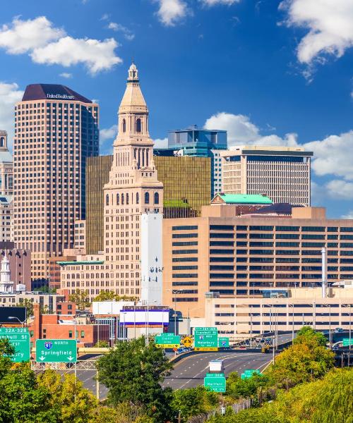 Krásný pohled na město Hartford