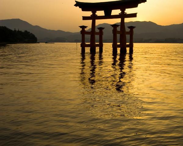 Linna Itsukushima kaunis vaade