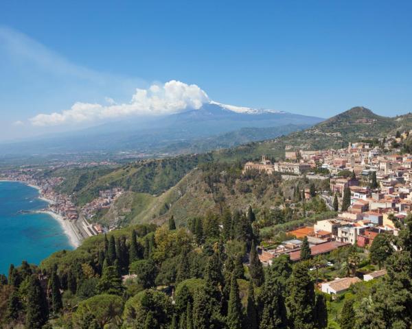 A beautiful view of Taormina.