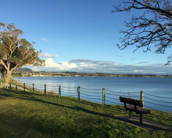 Красивый вид города Taupo