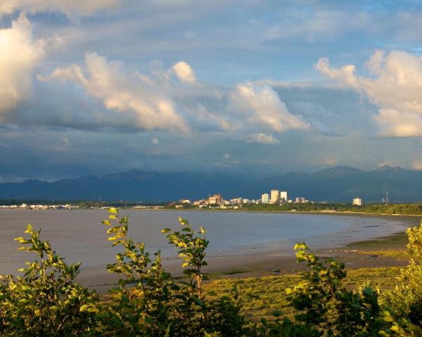 Красивый вид города Anchorage