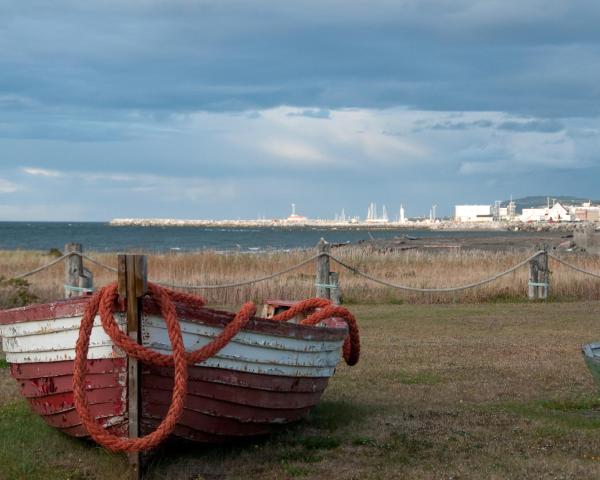 Piękny widok miasta Sainte Anne des Monts