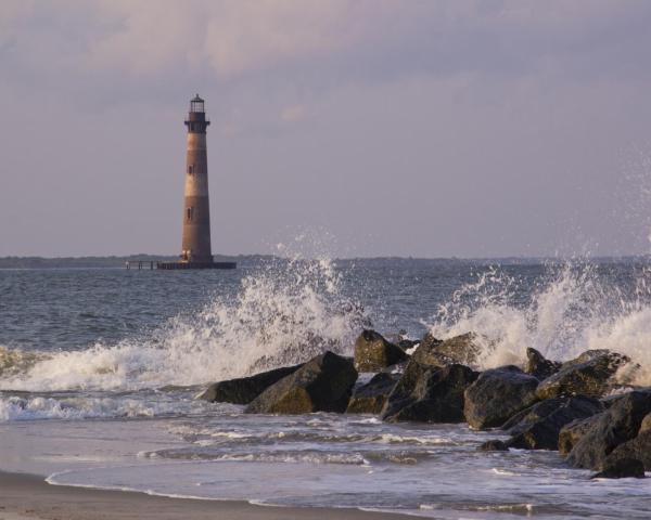 Piękny widok miasta Folly Beach