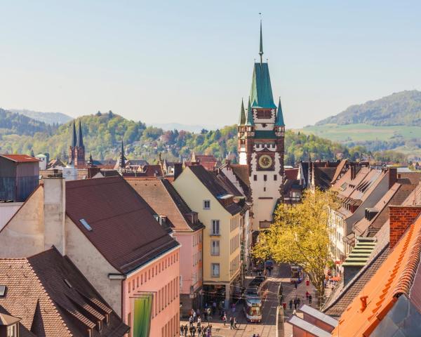 Krásný pohled na město Freiburg