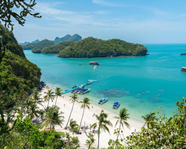 Uma bela vista de Amphoe Ko Samui